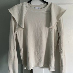 Something Navy Meghan Ruffle Shoulder Sweatshirt